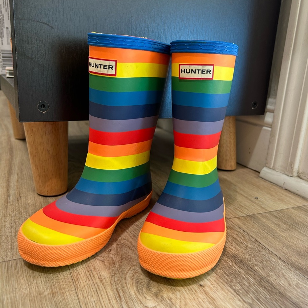 Hunter Kids Rainbow Striped Boots